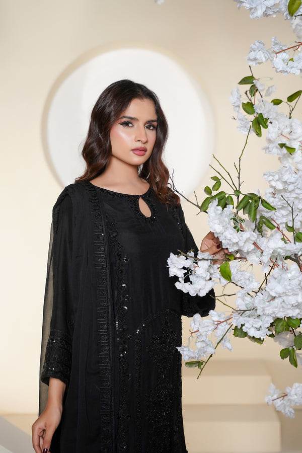 Husan e Jahan - Luxury Chiffon Outfit with Chiffon Dupatta - Ready to Wear - V1 - Eid25 - 10