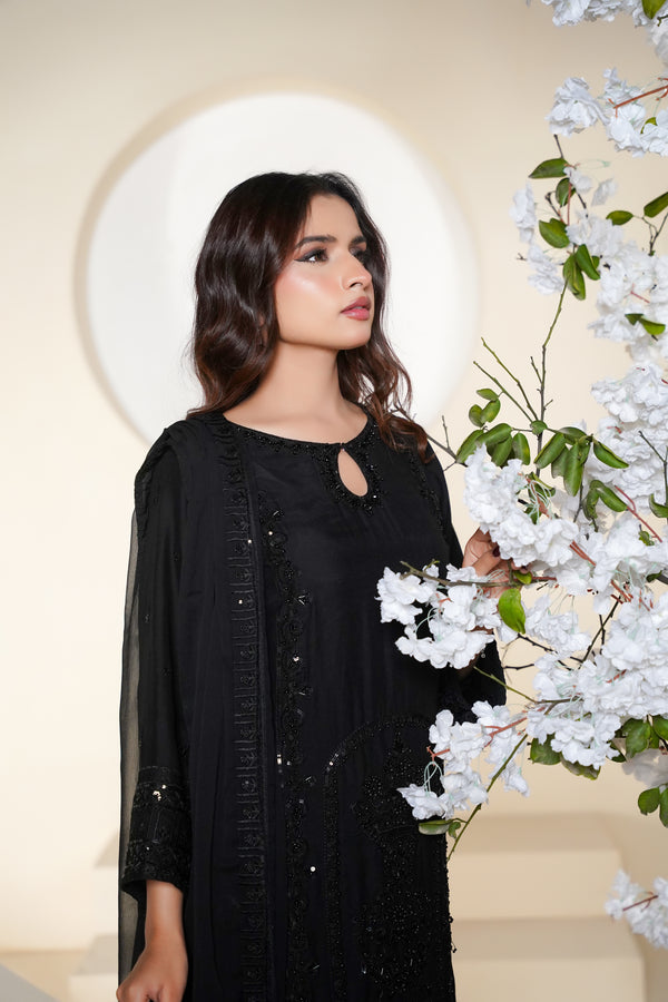 Husan e Jahan - Luxury Chiffon Outfit with Chiffon Dupatta - Ready to Wear - V1 - Eid25 - 10