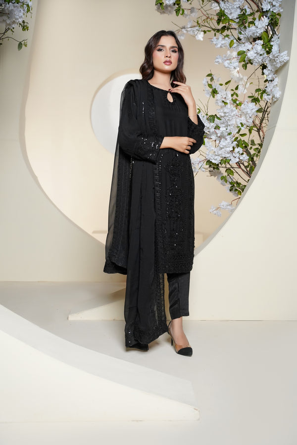 Husan e Jahan - Luxury Chiffon Outfit with Chiffon Dupatta - Ready to Wear - V1 - Eid25 - 10