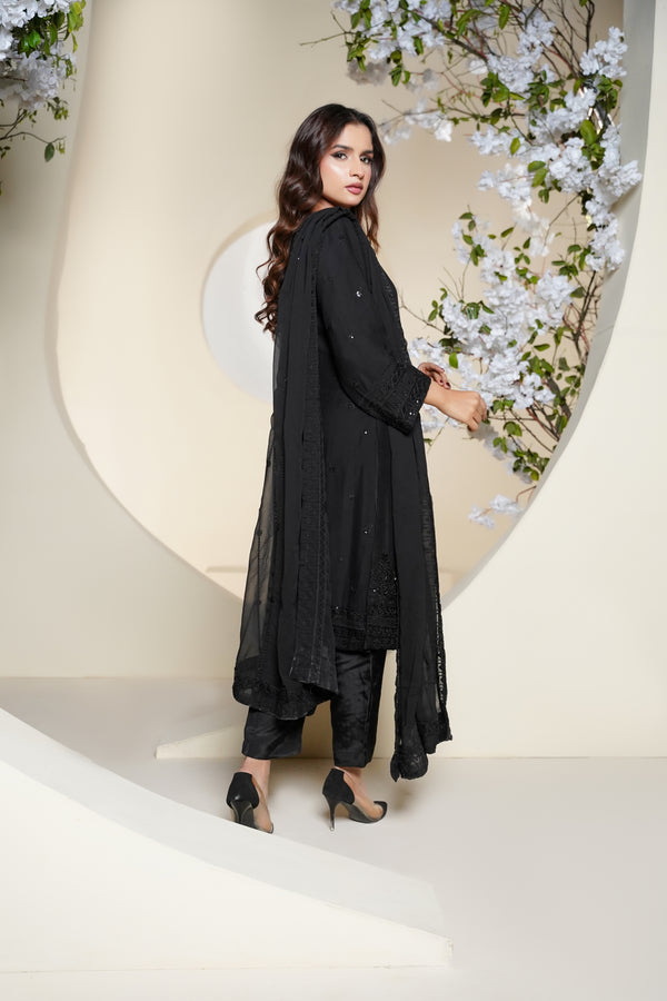 Husan e Jahan - Luxury Chiffon Outfit with Chiffon Dupatta - Ready to Wear - V1 - Eid25 - 10