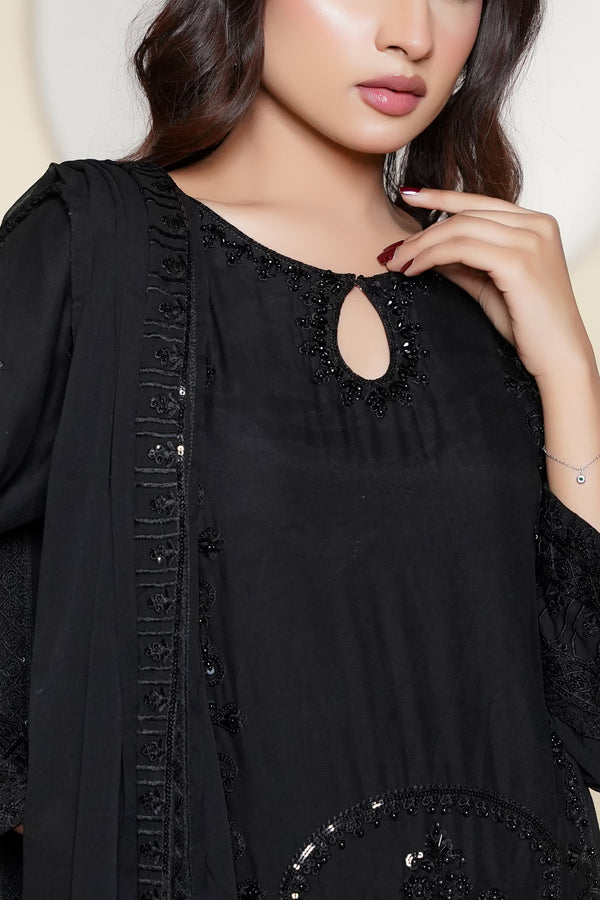 Husan e Jahan - Luxury Chiffon Outfit with Chiffon Dupatta - Ready to Wear - V1 - Eid25 - 10