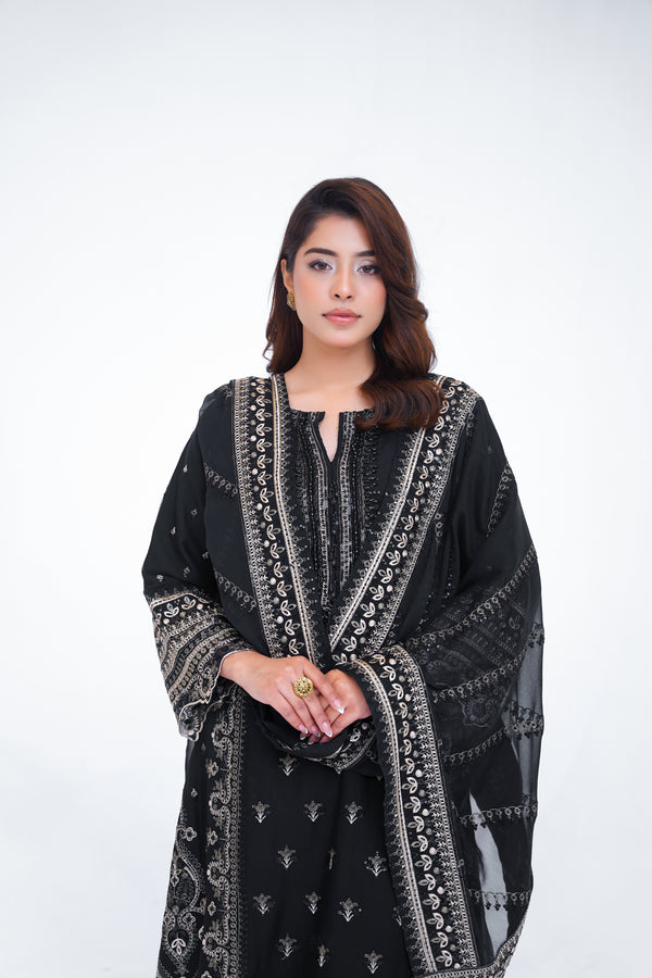 Husan e Jahan - Luxury Chiffon Outfit with Chiffon Dupatta and Plazzo - Ready to Wear - V1 - Eid25 - 01  Article 04