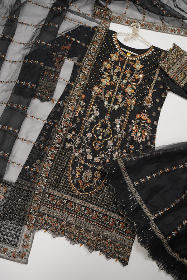 Tehwar - Luxury Organza Outfit - Festive Collection with Gharara - Ready to Wear - V5 - D1 - Eid25 - 01