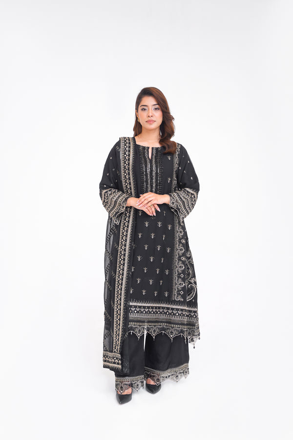 Husan e Jahan - Luxury Chiffon Outfit with Chiffon Dupatta and Plazzo - Ready to Wear - V1 - Eid25 - 01  Article 04