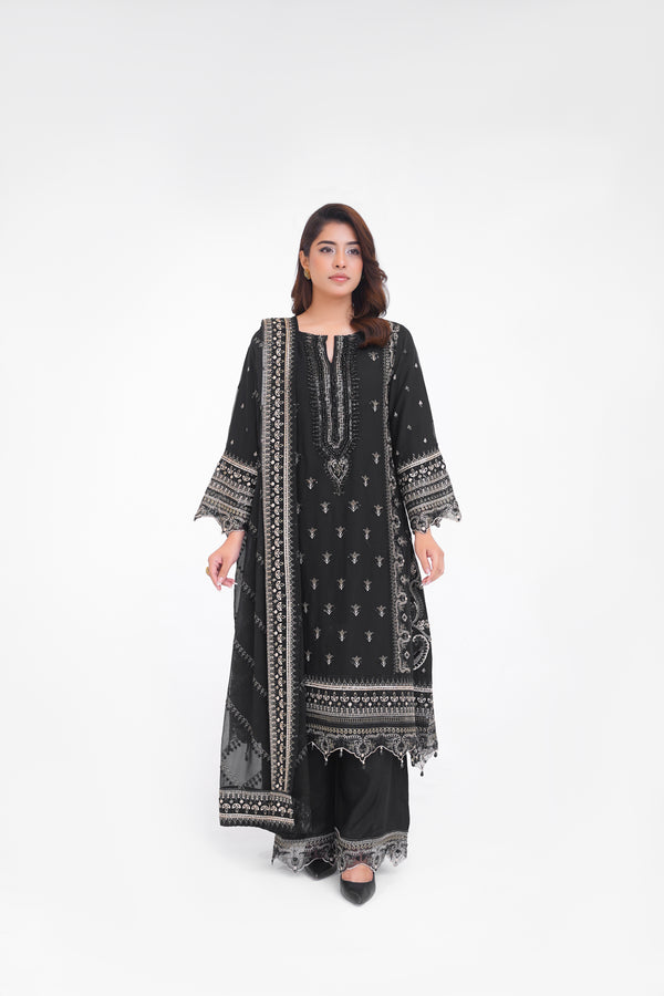 Husan e Jahan - Luxury Chiffon Outfit with Chiffon Dupatta and Plazzo - Ready to Wear - V1 - Eid25 - 01  Article 04