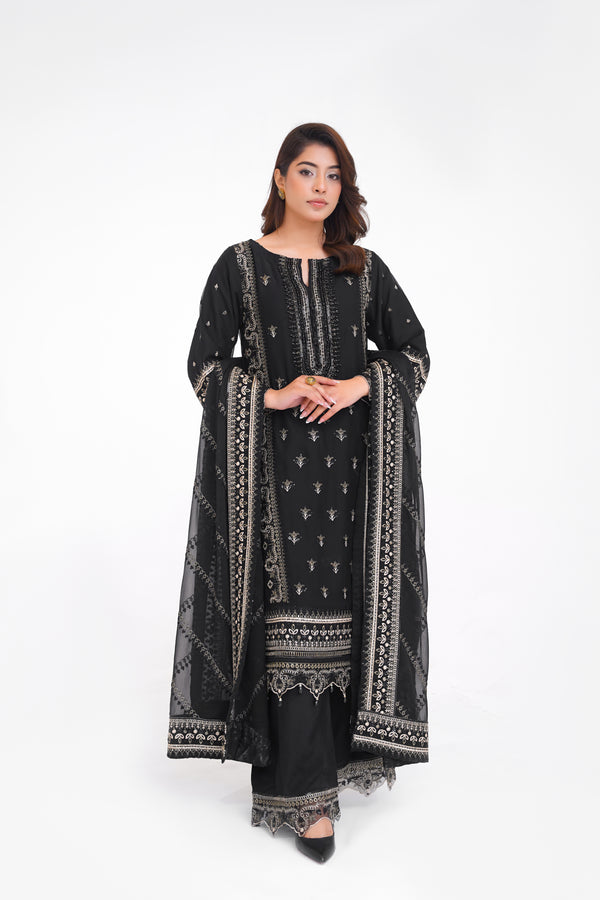 Husan e Jahan - Luxury Chiffon Outfit with Chiffon Dupatta and Plazzo - Ready to Wear - V1 - Eid25 - 01  Article 04