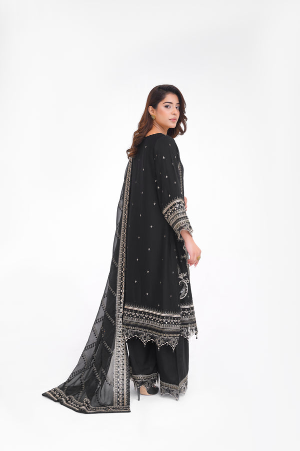 Husan e Jahan - Luxury Chiffon Outfit with Chiffon Dupatta and Plazzo - Ready to Wear - V1 - Eid25 - 01  Article 04