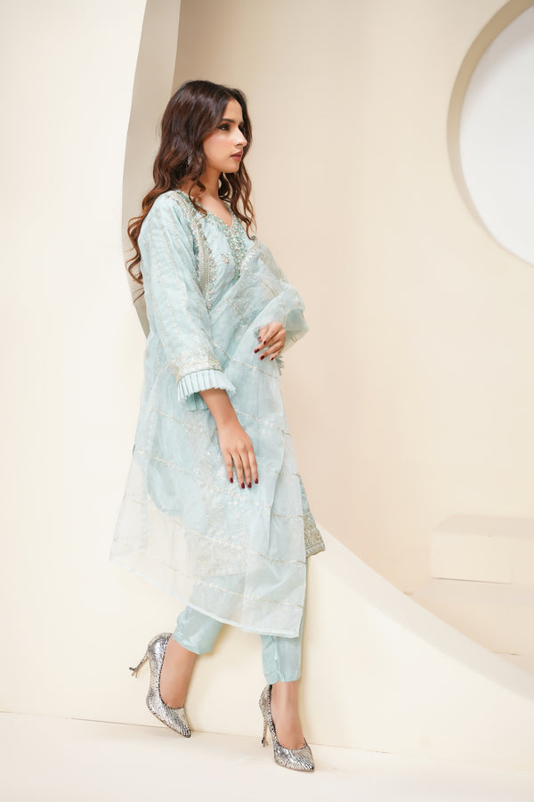 Tehwar - Luxury Organza Outfit - Festive Collection - Ready to Wear - V6 - D7 - Eid25 - 10