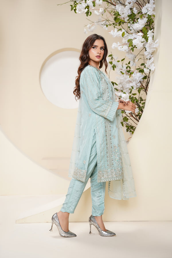 Tehwar - Luxury Organza Outfit - Festive Collection - Ready to Wear - V6 - D7 - Eid25 - 10