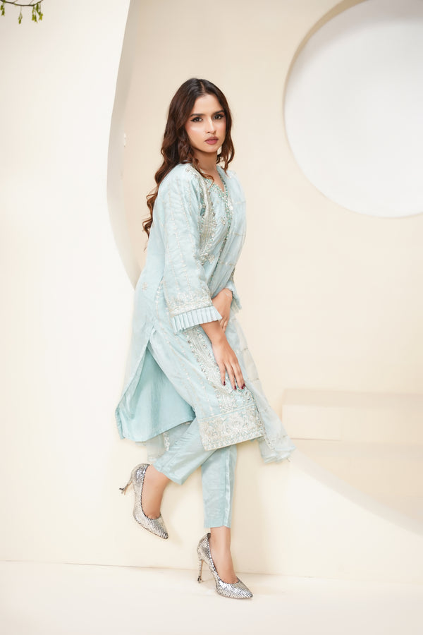 Tehwar - Luxury Organza Outfit - Festive Collection - Ready to Wear - V6 - D7 - Eid25 - 10