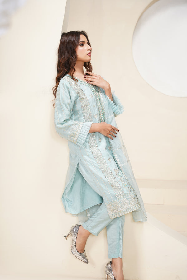 Tehwar - Luxury Organza Outfit - Festive Collection - Ready to Wear - V6 - D7 - Eid25 - 10