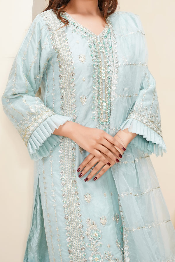 Tehwar - Luxury Organza Outfit - Festive Collection - Ready to Wear - V6 - D7 - Eid25 - 10