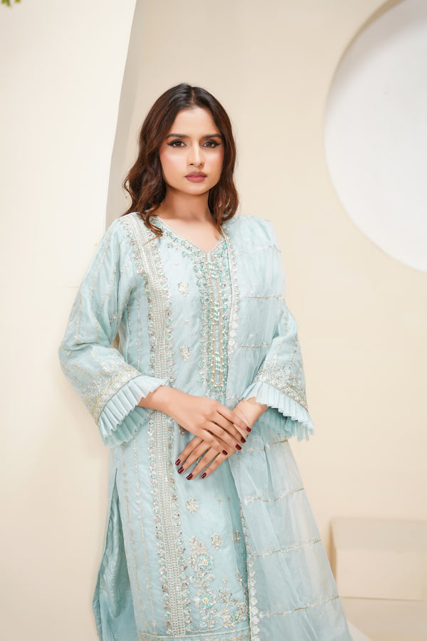Tehwar - Luxury Organza Outfit - Festive Collection - Ready to Wear - V6 - D7 - Eid25 - 10
