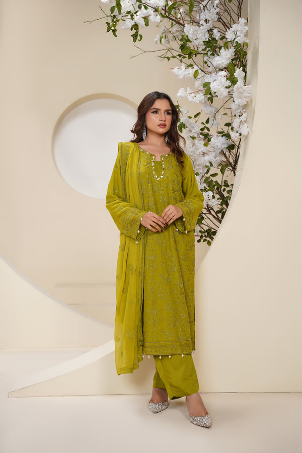 Husan e Jahan - Luxury Chiffon Outfit with Chiffon Dupatta - Ready to Wear - Eid25 - HEJ-V3-D6