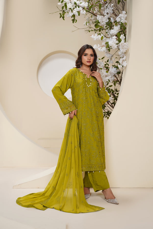 Husan e Jahan - Luxury Chiffon Outfit with Chiffon Dupatta - Ready to Wear - Eid25 - HEJ-V3-D6