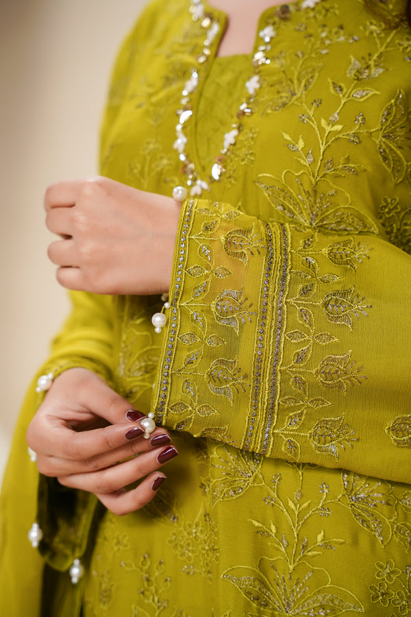 Husan e Jahan - Luxury Chiffon Outfit with Chiffon Dupatta - Ready to Wear - Eid25 - HEJ-V3-D6