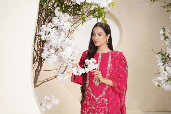 Husan e Jahan - Luxury Chiffon Outfit with Chiffon Dupatta & Gharara - Ready to Wear - V2 - Eid25 - 04