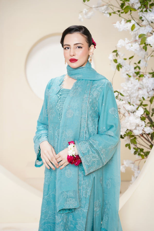 Husan e Jahan - Luxury Chiffon Outfit with Chiffon Dupatta - Ready to Wear - V2 - Eid25 - 08 - HEJFeroziV208