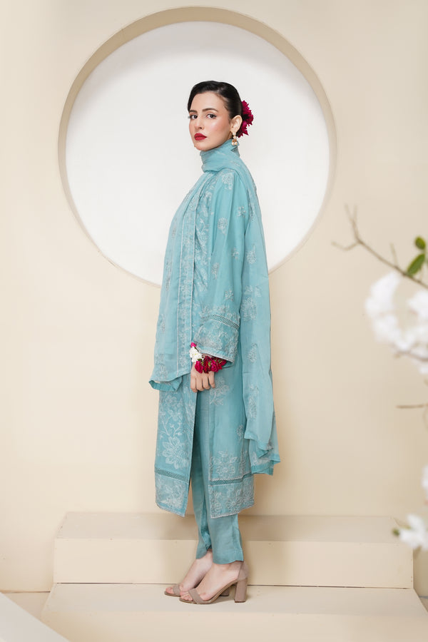 Husan e Jahan - Luxury Chiffon Outfit with Chiffon Dupatta - Ready to Wear - V2 - Eid25 - 08 - HEJFeroziV208