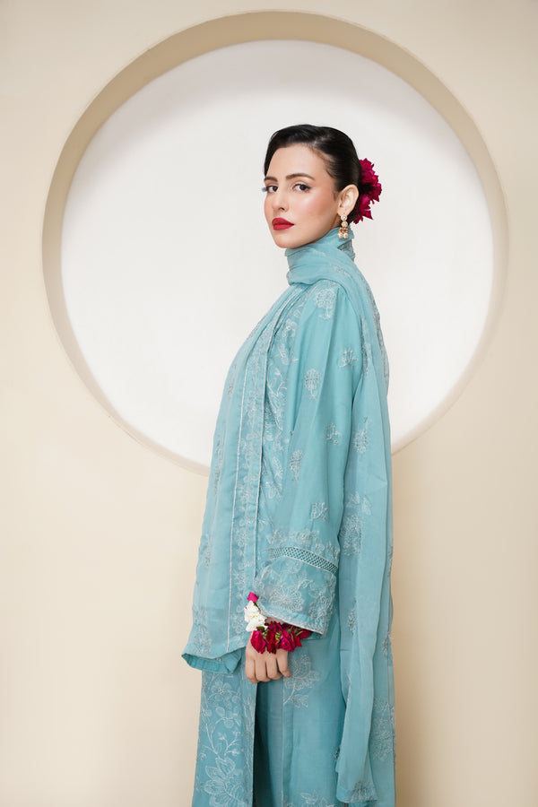 Husan e Jahan - Luxury Chiffon Outfit with Chiffon Dupatta - Ready to Wear - V2 - Eid25 - 08 - HEJFeroziV208