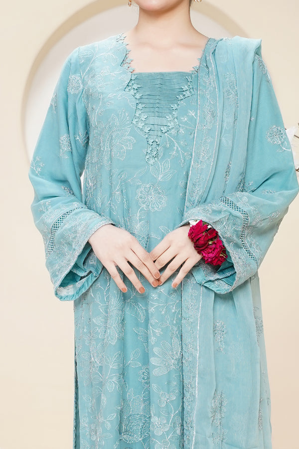 Husan e Jahan - Luxury Chiffon Outfit with Chiffon Dupatta - Ready to Wear - V2 - Eid25 - 08 - HEJFeroziV208
