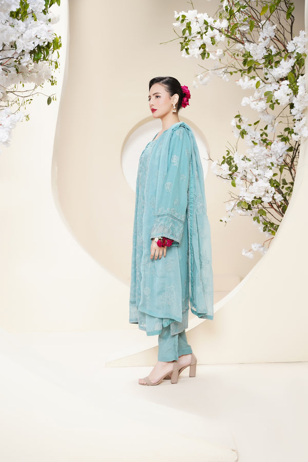 Husan e Jahan - Luxury Chiffon Outfit with Chiffon Dupatta - Ready to Wear - V2 - Eid25 - 08 - HEJFeroziV208