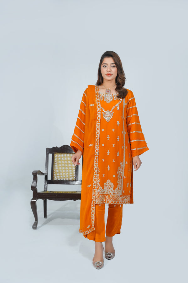 Husan e Jahan - Luxury Chiffon Outfit with Chiffon Dupatta - Ready to Wear - V1 - Eid25 - 06