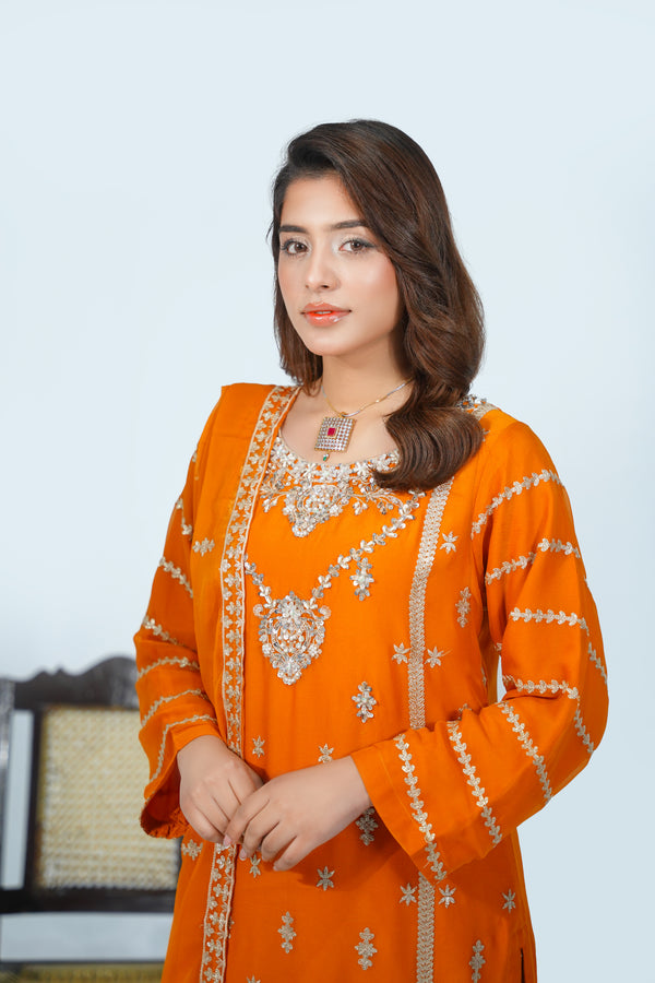 Husan e Jahan - Luxury Chiffon Outfit with Chiffon Dupatta - Ready to Wear - V1 - Eid25 - 06
