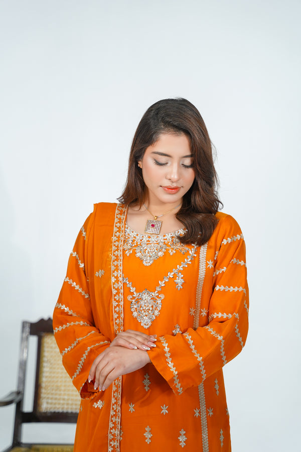 Husan e Jahan - Luxury Chiffon Outfit with Chiffon Dupatta - Ready to Wear - V1 - Eid25 - 06