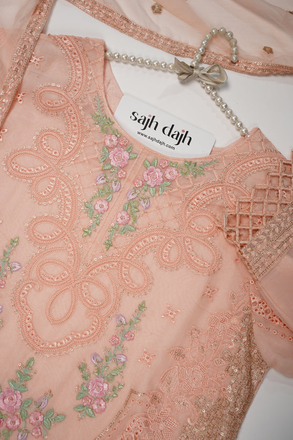 Husan e Jahan - Luxury Chiffon Outfit with Chiffon Dupatta - Ready to Wear - HEJ-V4-D5