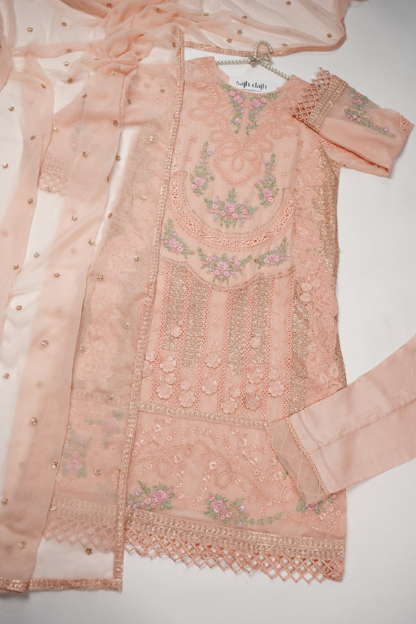 Husan e Jahan - Luxury Chiffon Outfit with Chiffon Dupatta - Ready to Wear - HEJ-V4-D5