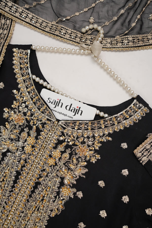 Husan e Jahan - Luxury Chiffon Outfit with Chiffon Dupatta - Ready to Wear - HEJ-V3-D10
