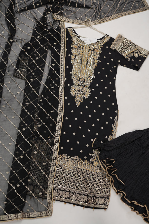 Husan e Jahan - Luxury Chiffon Outfit with Chiffon Dupatta - Ready to Wear - HEJ-V3-D10