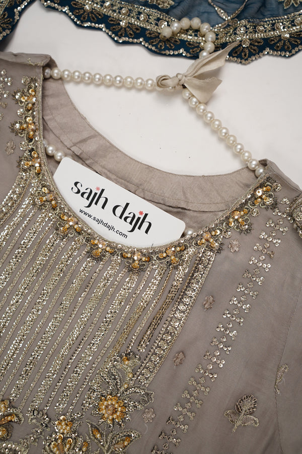 Husan e Jahan - Luxury Chiffon Outfit with Chiffon Dupatta - Ready to Wear - HEJ-V3-D9