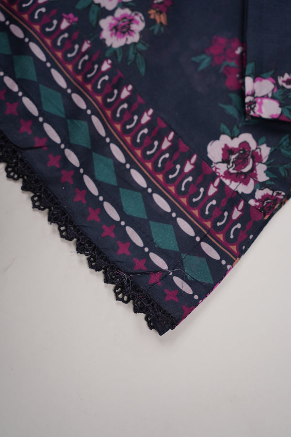 Rozi - Luxury Cotton Lawn Outfit With Voile Dupatta - Ready to Wear PD040