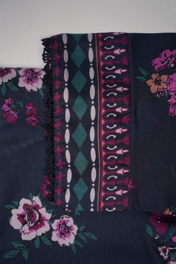 Rozi - Luxury Cotton Lawn Outfit With Voile Dupatta - Ready to Wear PD040