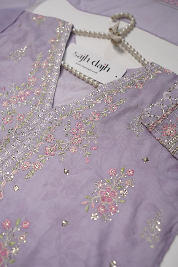 Bin Saeed Originals - Farshi Shalwar - Lawn Outfit with Chiffon Dupatta - Ready to wear PD051