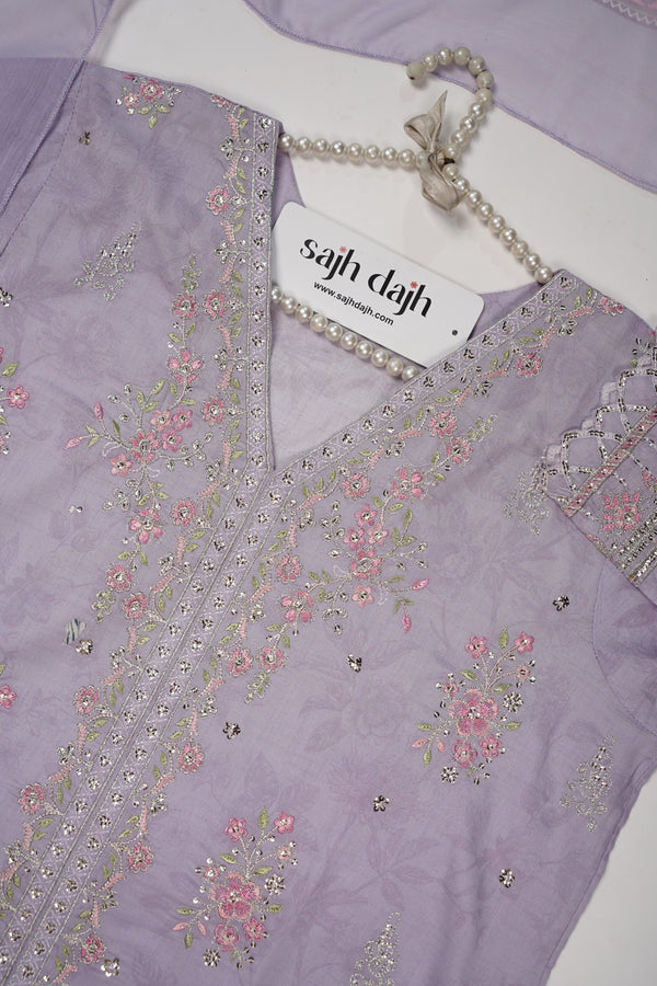 Bin Saeed Originals - Farshi Shalwar - Lawn Outfit with Chiffon Dupatta - Ready to wear PD051