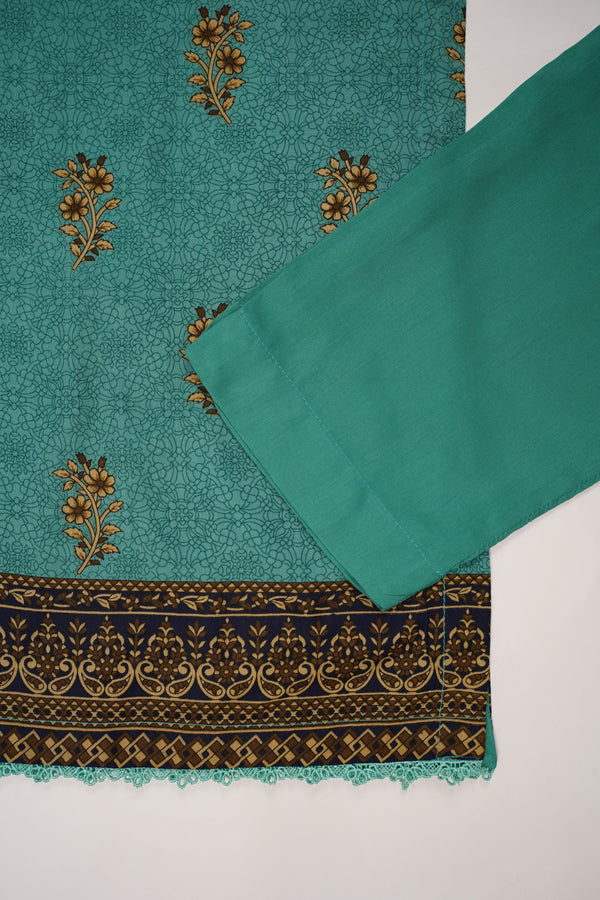 Rozi - Printed Linen  Outfit With Shawl  - Ready to Wear PD145