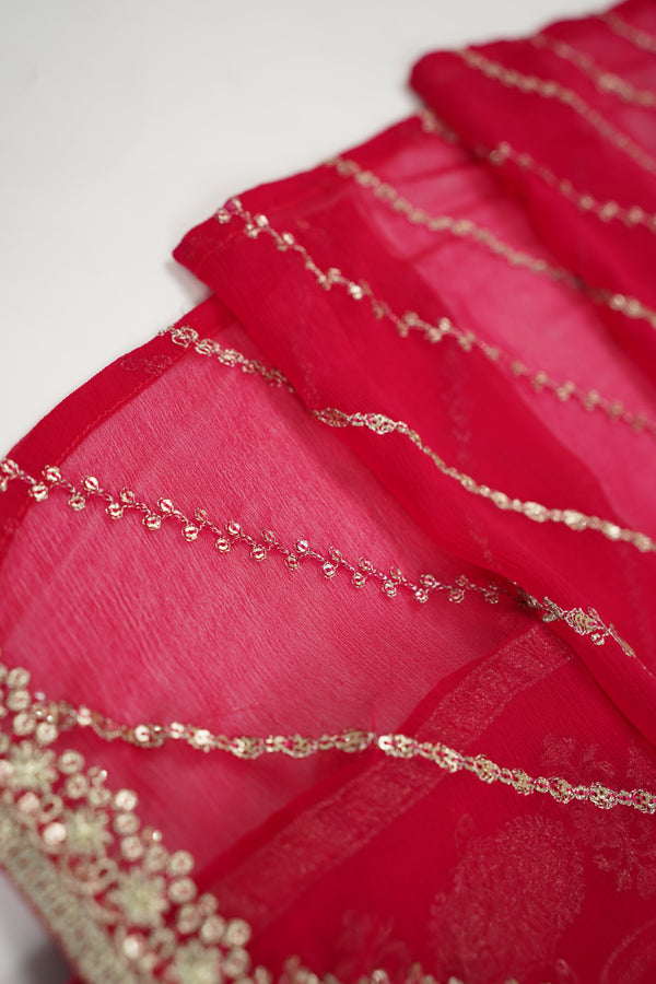 Husan e Jahan - Luxury Chiffon Outfit with Chiffon Dupatta & Gharara - Ready to Wear - V2 - Eid25 - 04