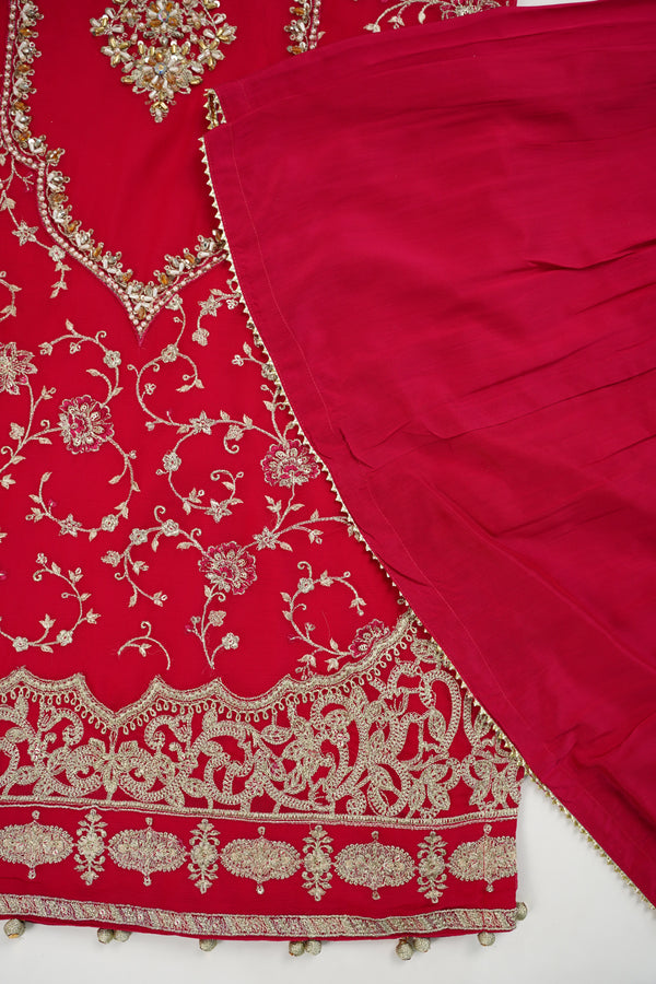 Husan e Jahan - Luxury Chiffon Outfit with Chiffon Dupatta & Gharara - Ready to Wear - V2 - Eid25 - 04