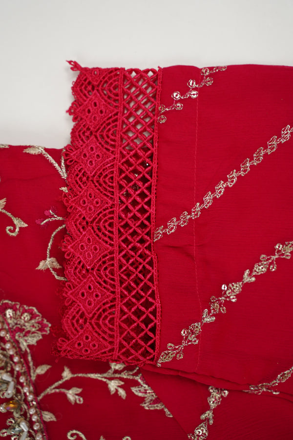 Husan e Jahan - Luxury Chiffon Outfit with Chiffon Dupatta & Gharara - Ready to Wear - V2 - Eid25 - 04