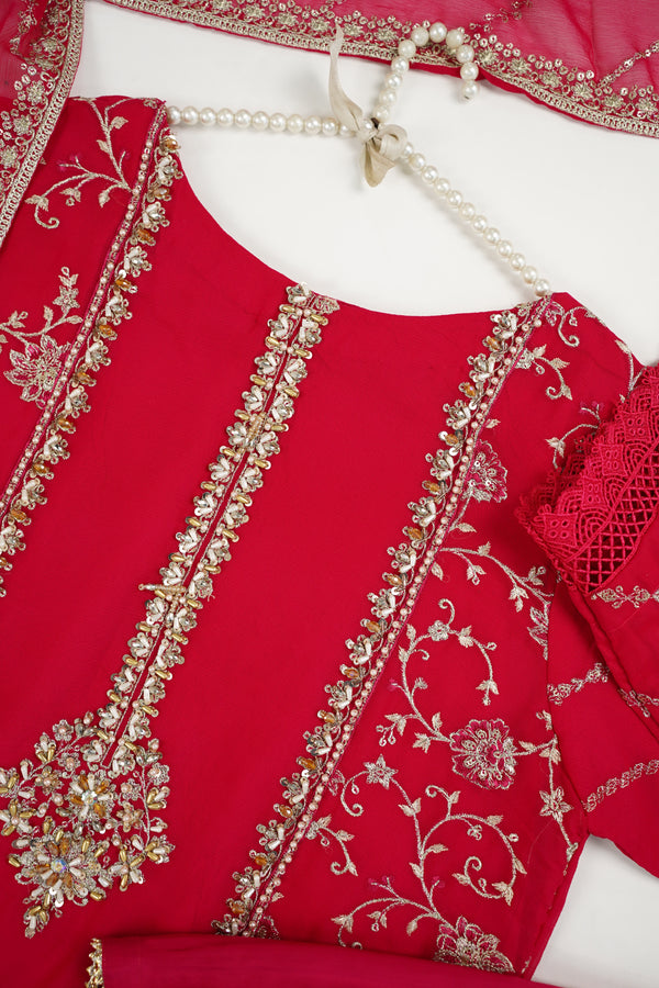 Husan e Jahan - Luxury Chiffon Outfit with Chiffon Dupatta & Gharara - Ready to Wear - V2 - Eid25 - 04