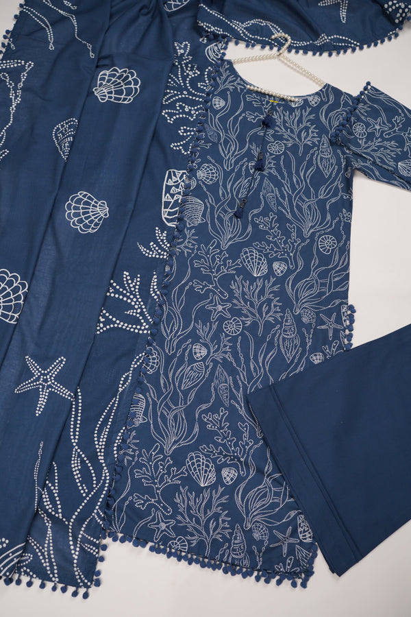 Rozi - Exclusive Khaddar Outfit with  Shawl - Ready to Wear - PD144
