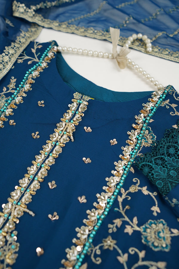 Husan e Jahan - Luxury Chiffon Outfit with Chiffon Dupatta & Gharara - Ready to Wear - V2 - Eid25 - 03