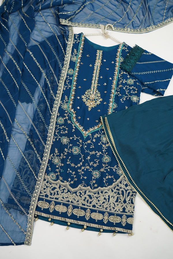 Husan e Jahan - Luxury Chiffon Outfit with Chiffon Dupatta & Gharara - Ready to Wear - V2 - Eid25 - 03