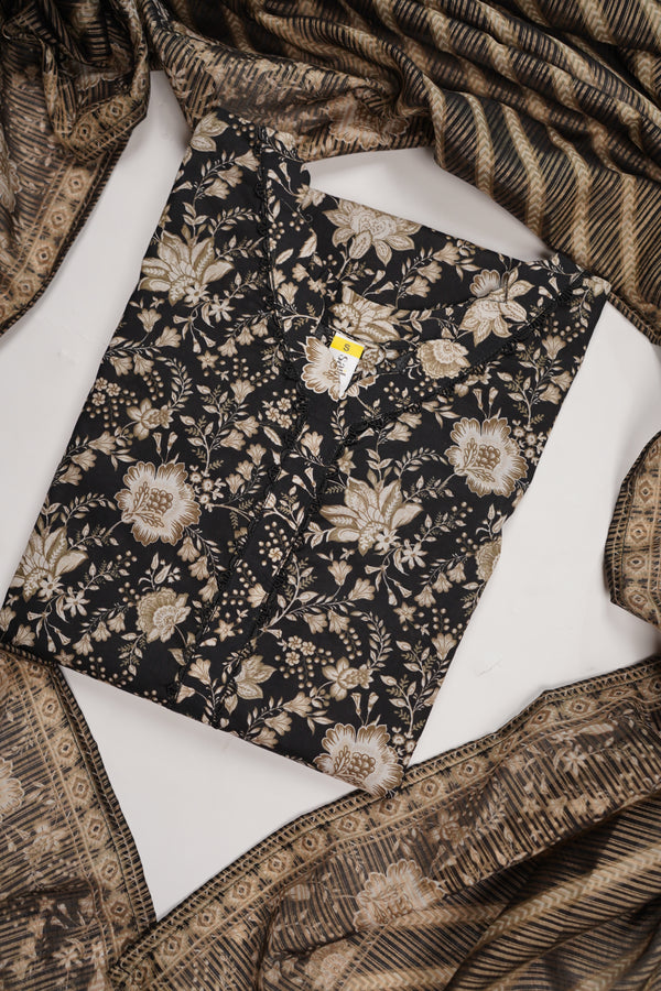 Rozi - Luxury Cotton Lawn Outfit With Voile Dupatta - Ready to Wear PD057