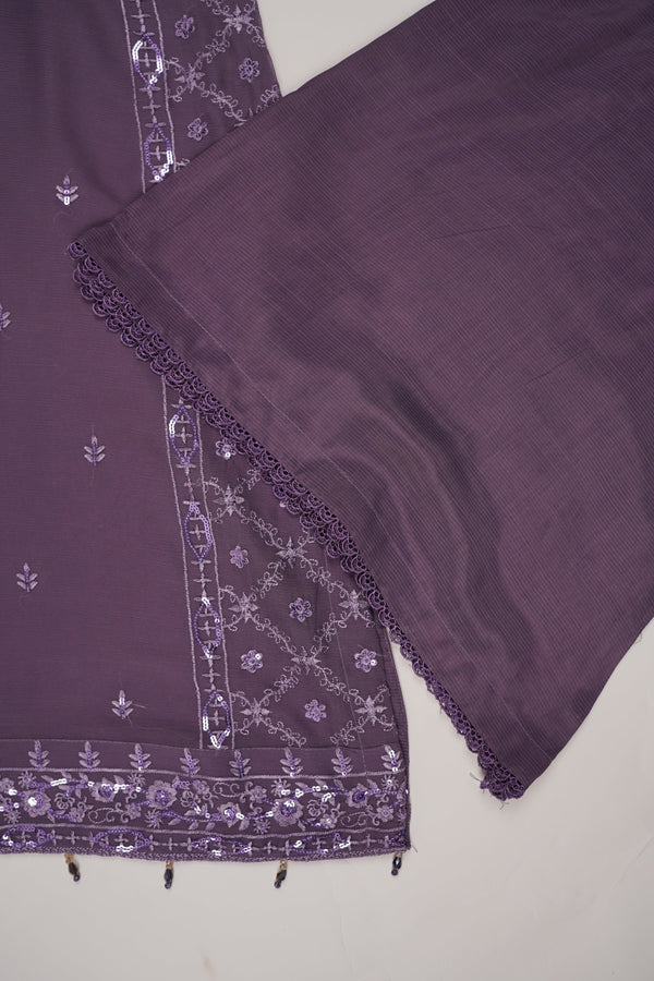 Husan e Jahan - Luxury Chiffon Outfit with Chiffon Dupatta And Plazzo - Ready to Wear- HEJ-V6-D4