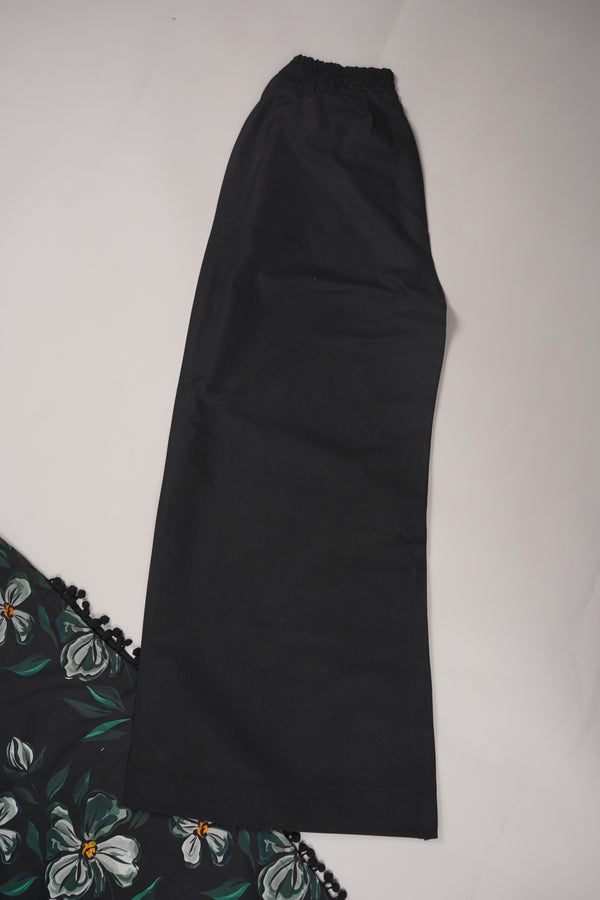 Rozi - Exclusive Khaddar Outfit with  Shawl - Ready to Wear - PD155 Black