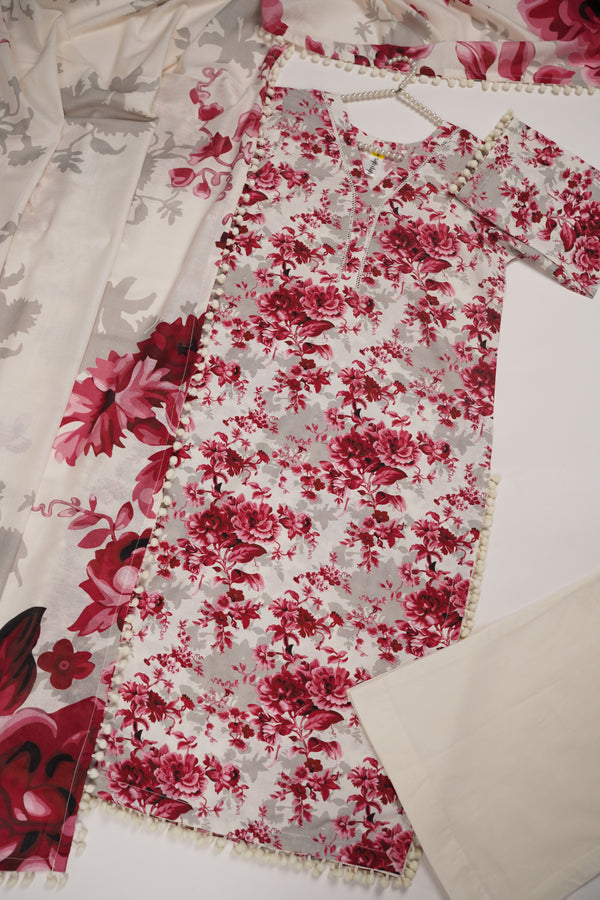 Rozi - Exclusive Khaddar Outfit with  Shawl - Ready to Wear - PD151